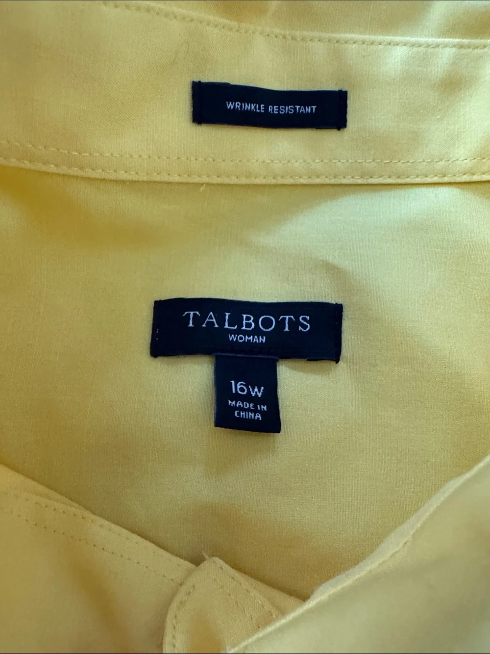 Talbots Bright Yellow Button-Front Cotton Shirt